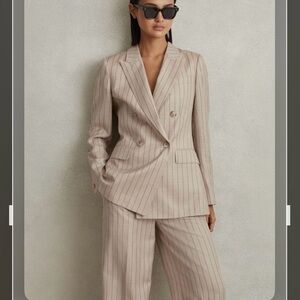 REISS Odette Double Breasted Blazer in NEUTRAL Size US 2 / UK 6